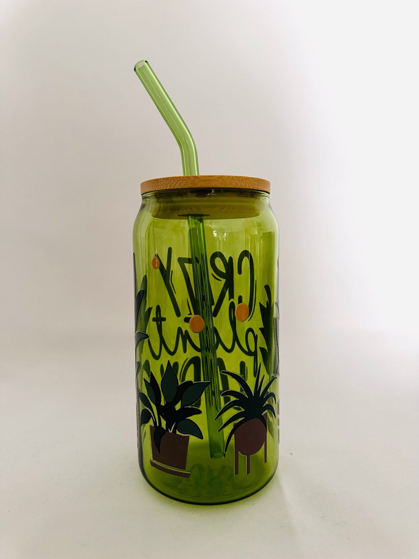 Crazy Plant Lady Glass Can